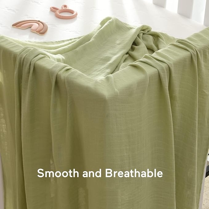 Momcozy Muslin Swaddle Blankets, 4 Pack Ultra Soft Neutral Matching Baby - Image 4