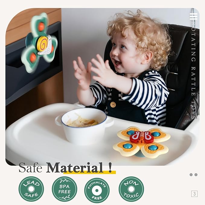 ALASOU 3PCS Suction Cup Spinner Toys - Image 3