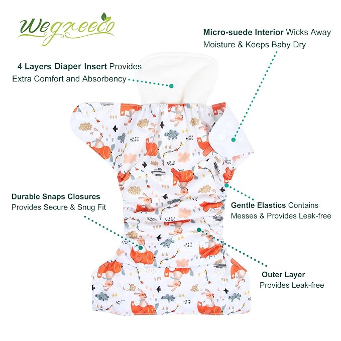 wegreeco Cloth Diapers 6 Pack - Image 2
