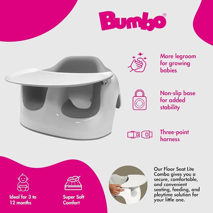 Bumbo Baby Floor Seat Lite, Portable Infant Sit Up Activity & Eating Chair - Image 2