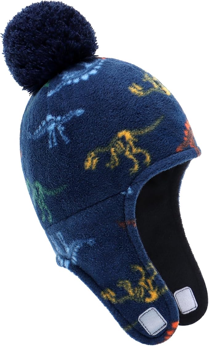 Baby Beanie Hat Pom Full Hood Hat Toddler Winter Hat Fleece Earflap Cap - Image 2