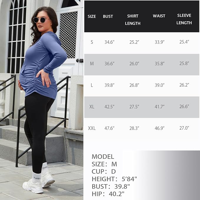 GINKANA Maternity Hoodie Long Sleeves Shirts Casual Maternity Top Pregnancy - Image 7