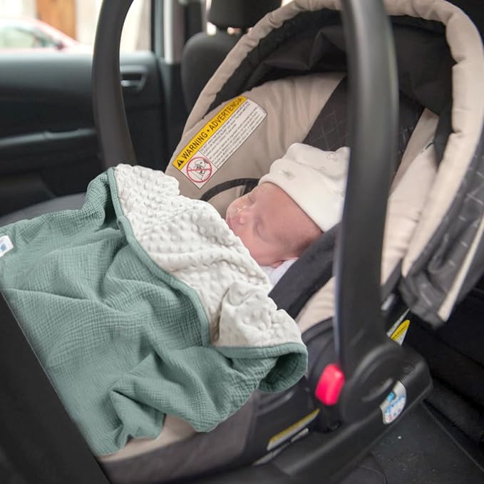 lulumoon Baby Blanket for Newborn Receiving: Minky Dot & Muslin Lightweight - Image 5