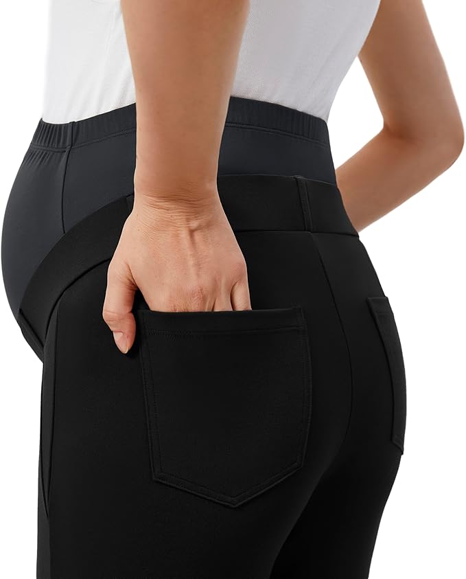AFITNE Maternity Pants for Work Over The Belly Straight Leg Dress Slacks - Image 3