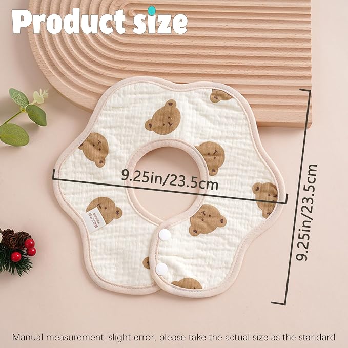 EllieHouse Baby Bibs for Girls Boys 8 Pack Muslin Drool Teeth Drooling Teething - Image 3
