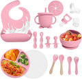 Baby Led Weaning Supplies, 17 Piece BPA-Free Silicone Feeding Set, Eating by Catvegue