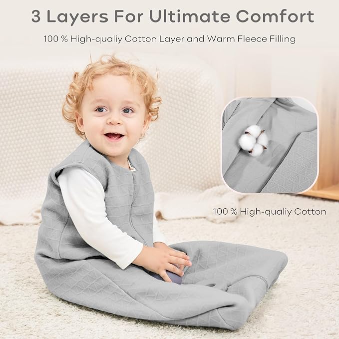 Yoofoss Baby Sleep Sack 0-6 Months, 2.0 TOG Baby Wearable Blanket - Image 3