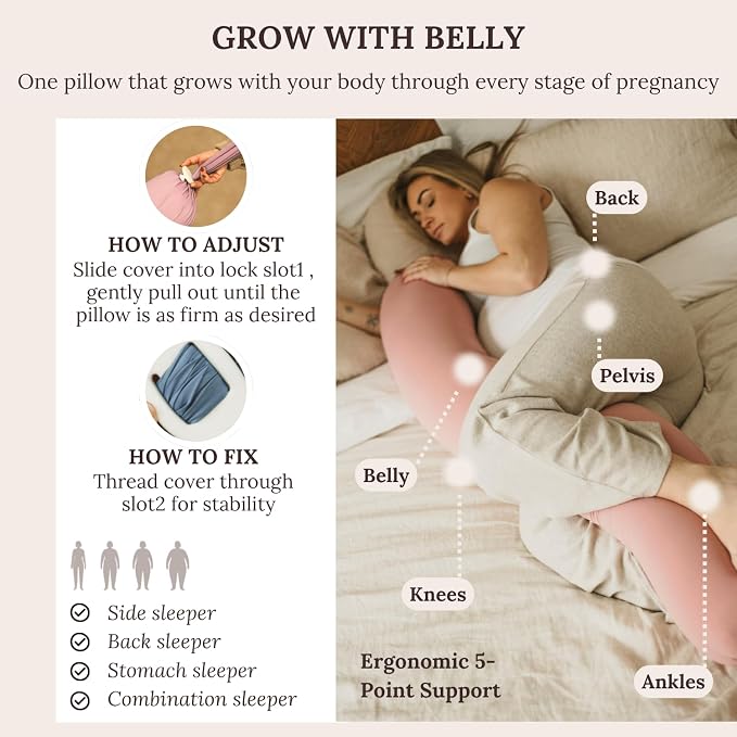 Pregnancy Pillow 5-in-1 【Cooling Cover, Adjustable Firmness】 Patented Lock - Image 4