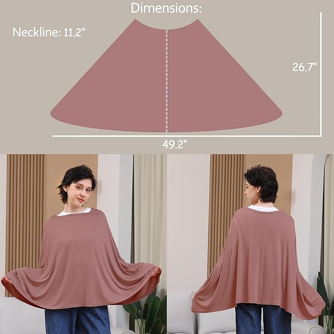 Multi-use Nursing Cover for Breastfeeding, 360°Full Coverage Nursing Poncho - Image 3