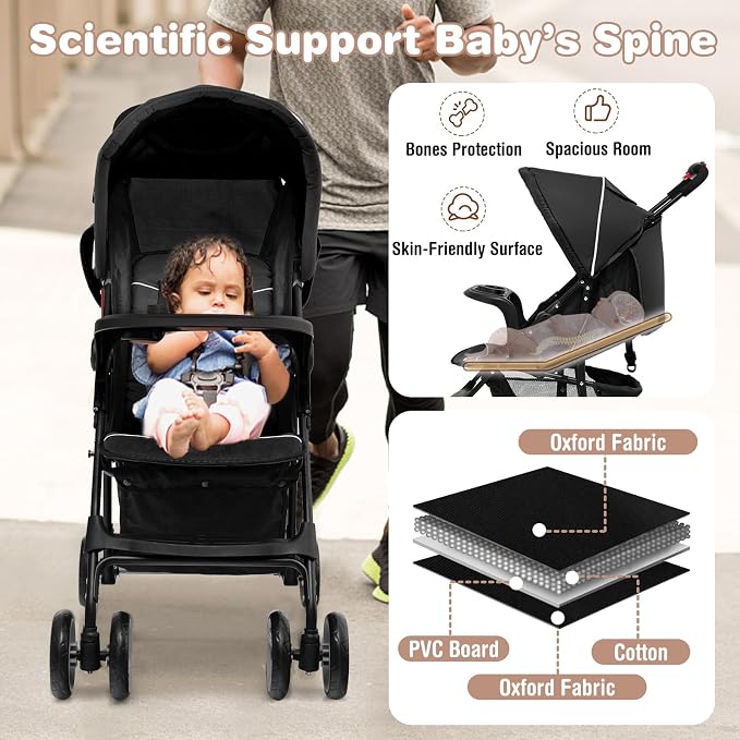 Baby Joy Lightweight Stroller, Compact Toddler Travel Stroller - Image 9