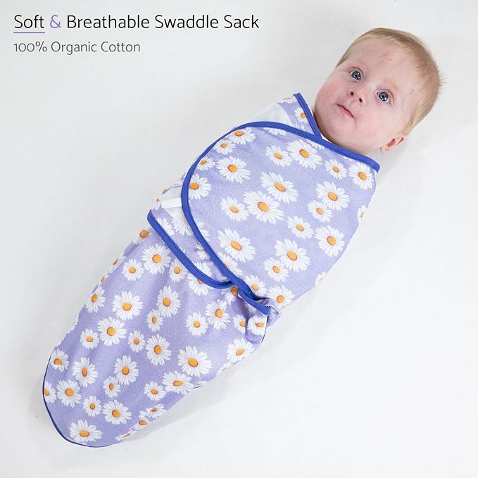 LollyBanks Baby Swaddles 100% Organic Cotton, 3-6 Months Baby Girl Swaddles - Image 3