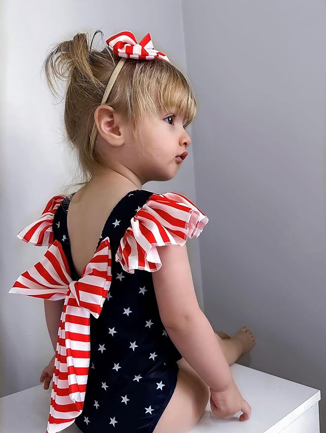 Toddler Girl Baby Ruffles Mermaid Fish Scale Swimsuit One Piece Swimwear - Image 3