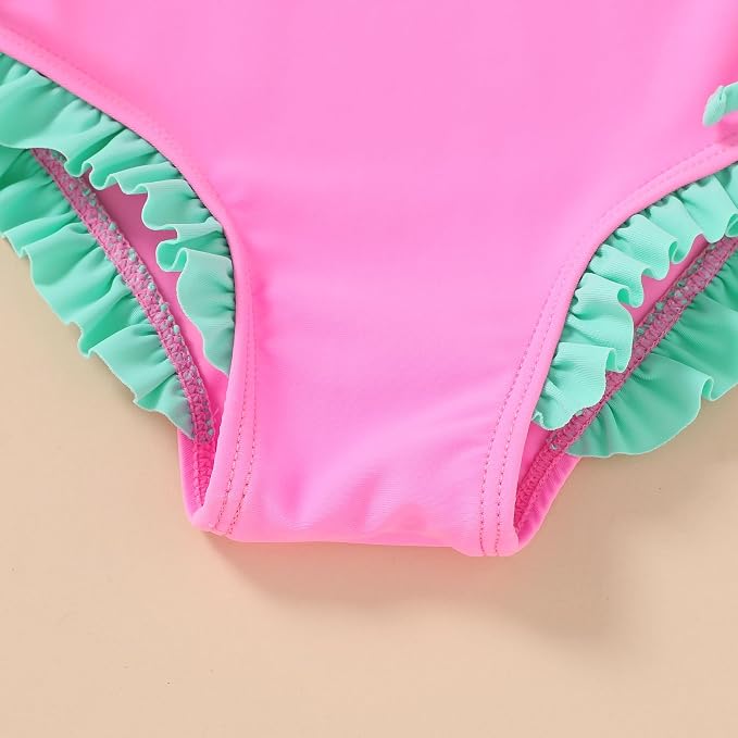 YOUNGER TREE Toddler Swimsuit Girl Cute Stripe One-Piece Ruffle Swimwear Baby - Image 5