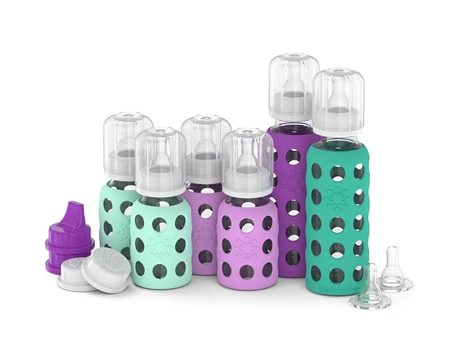 Lifefactory Baby Bottle Starter Set 12-Piece | 4 oz Mint & Lavender, 9 oz Kale - Image 2