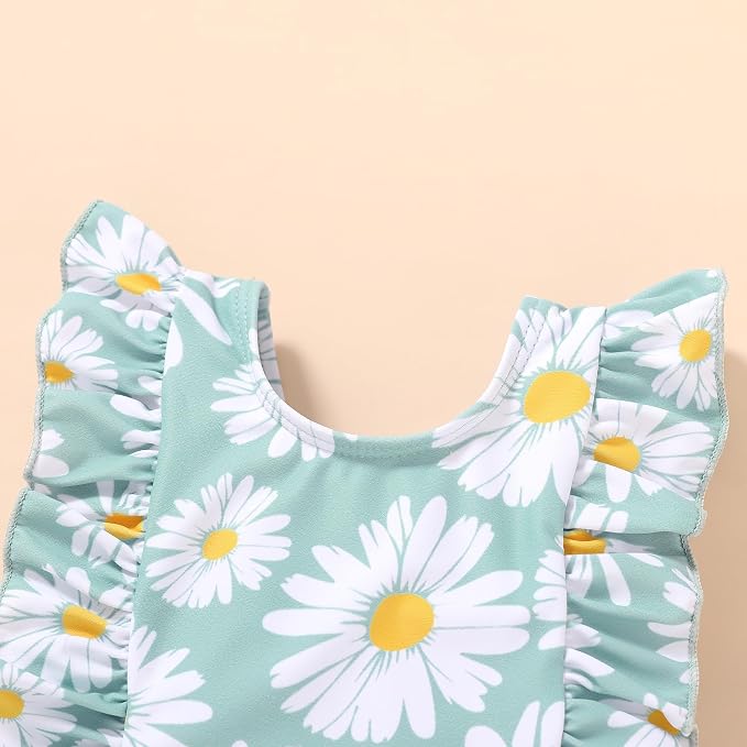Newborn Baby Girl Ruffle Swimsuit Infant Toddler One Piece Floral Bikini Beach - Image 4