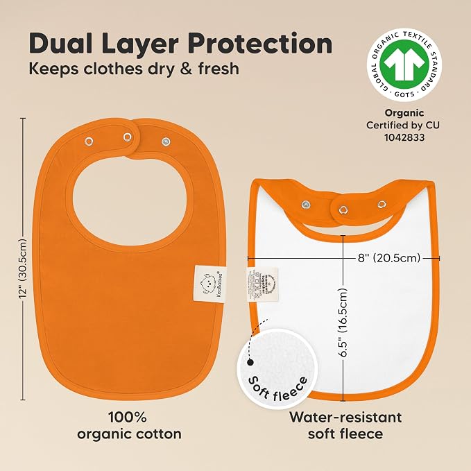 8-Pack Organic Baby Bibs for Boys, Girls - Image 3
