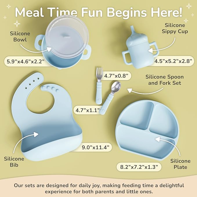 mimi & kiki BPA-Free Silicone Baby Feeding Set, Baby Plates and Bowls Set - Image 2