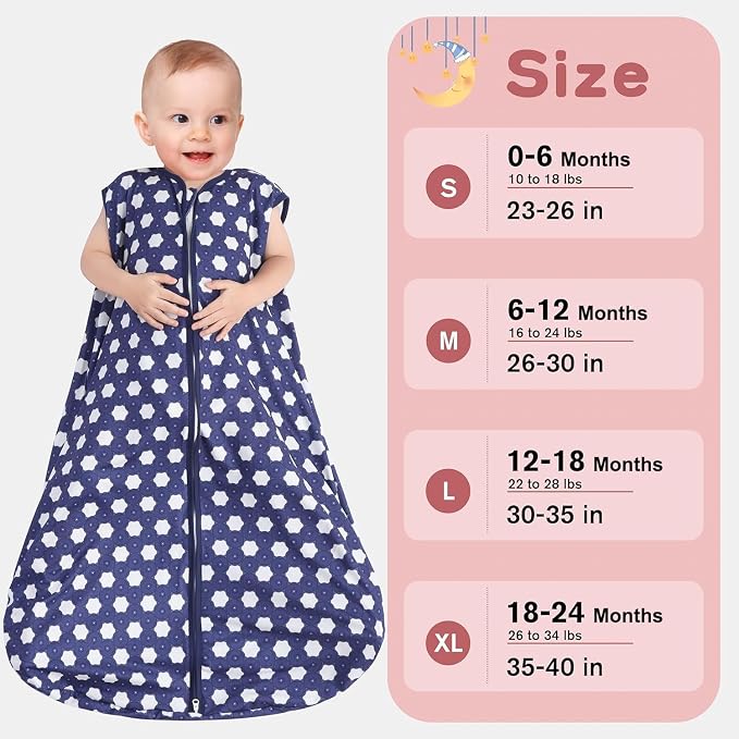Baby Sleep Sack 12-18 Months 3 Pack Baby Wearable Blanket 100% Rayon Cotton - Image 6