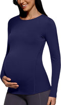 POSHDIVAH Women's Maternity Long Sleeve T Shirts Scoop Neck Pregnancy Tee Top by Poshdivah