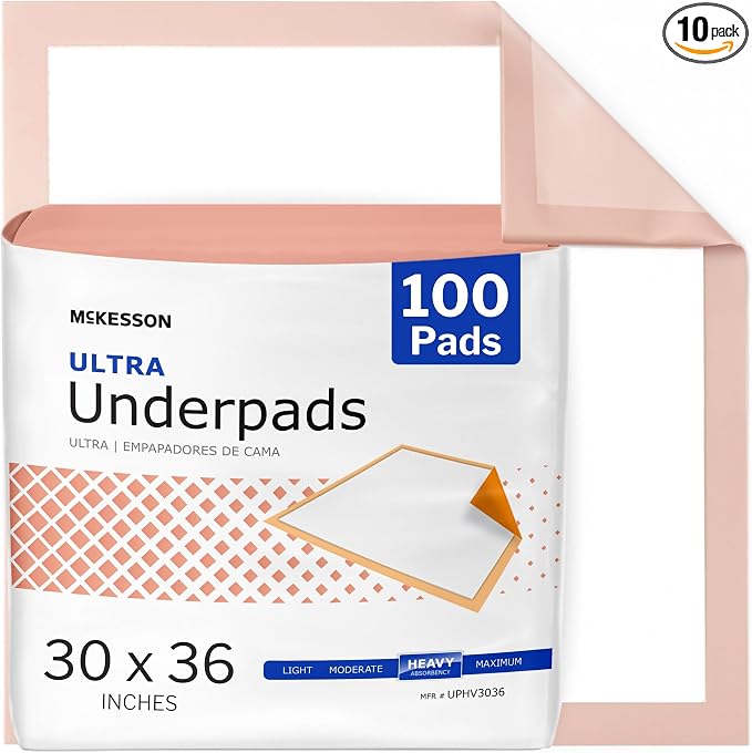 McKesson Underpads Disposable Bed Pads 30" x 36", Heavy Absorbency, Ultra by McKesson