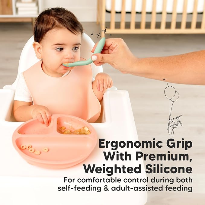 KeaBabies Silicone Baby Spoons, Self Feeding 6-12 months - Image 5