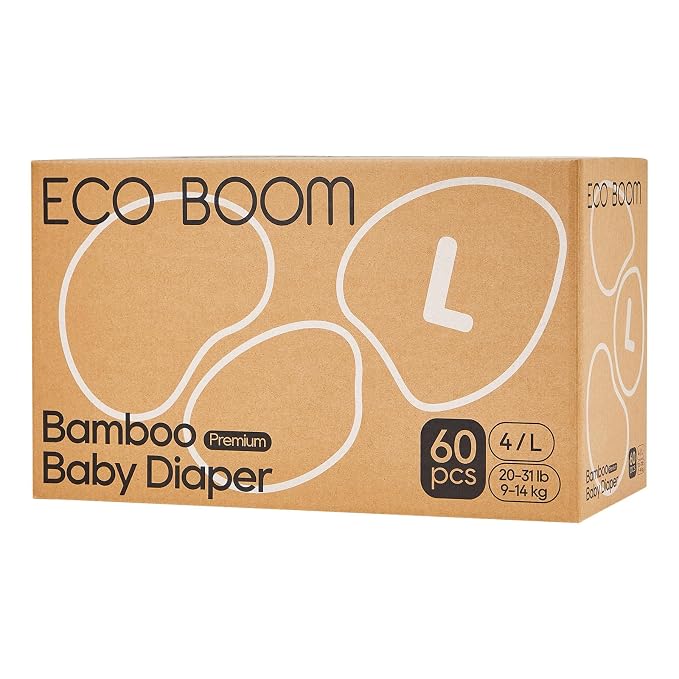 ECO BOOM Diapers, Viscose from Bamboo Diapers, Natural Soft Disposable Nappies by ECOBOOM