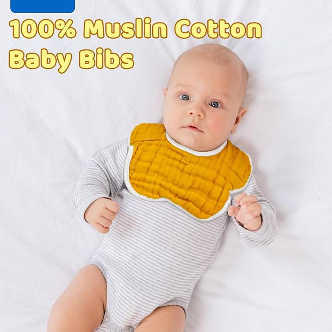 EllieHouse Baby Bibs for Girls Boys 10Pack Muslin Drool Teeth Drooling Teething - Image 2