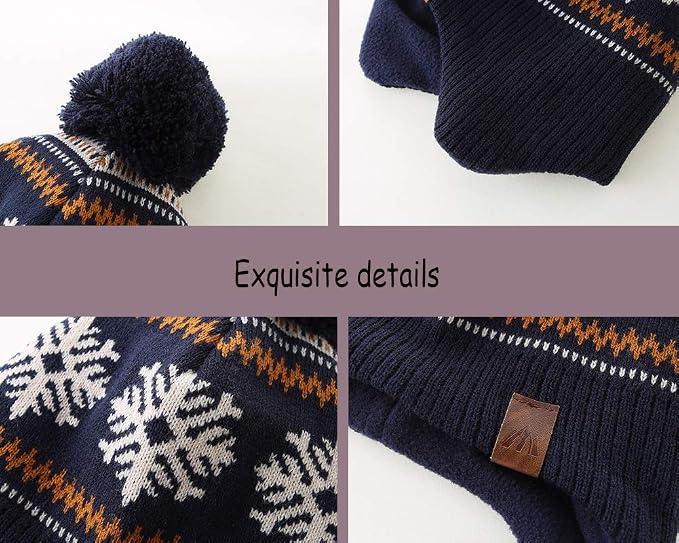 LMLALML Boys Winter Hat Earflap Knitted Beanie - Image 7