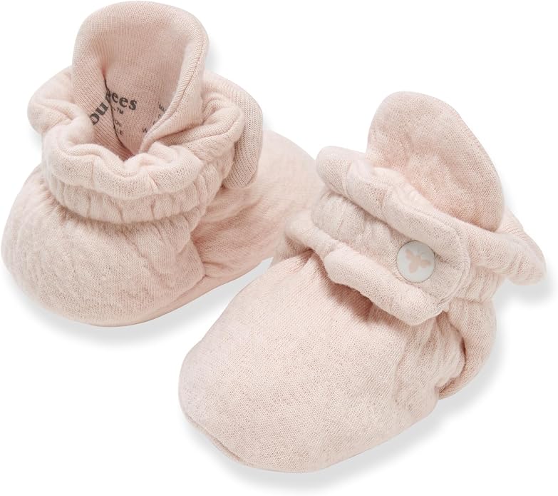 Burt's Bees Baby Unisex Booties Organic Cotton Newborn Essentials Shoes by BurtsBeesBaby