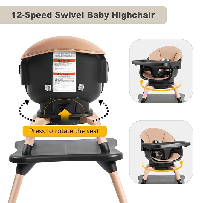 Baby High Chair, 7 in 1 Convertible High Chairs - Image 5