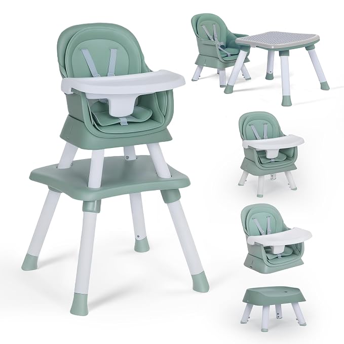 Baby High Chair, 8 in 1 Convertible Highchairs by TODEFULL