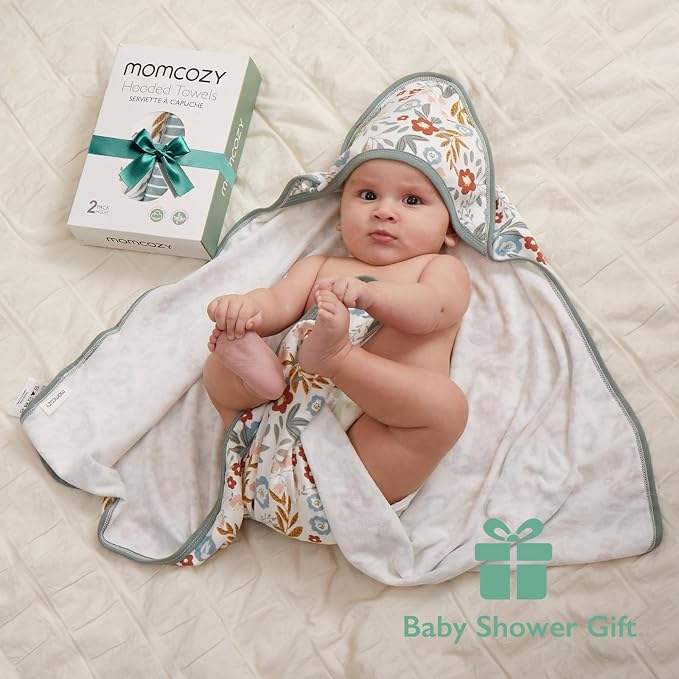 Momcozy Baby Towel with Hooded-2 Pack Soft Bath Towel Set-Shower Gifts or Bath - Image 5