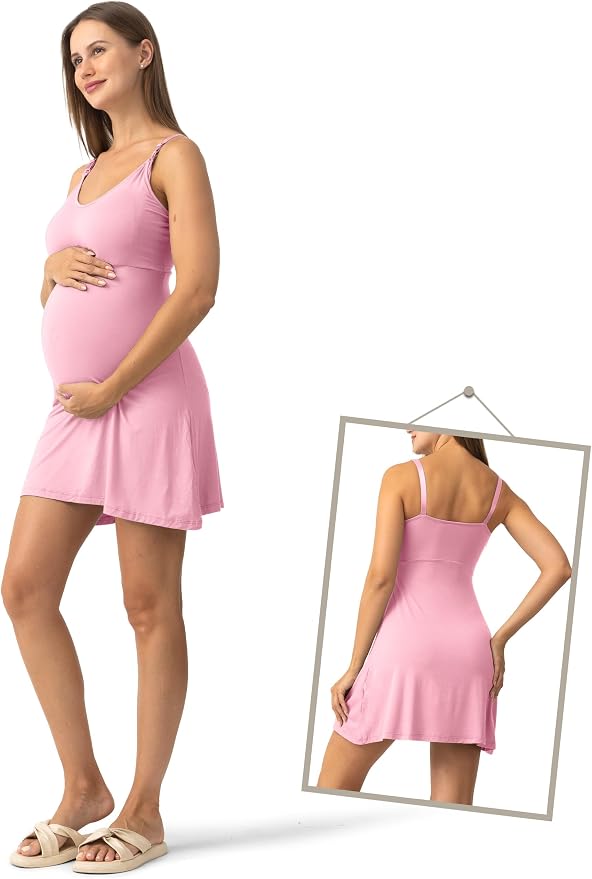 SUNNYBUY Women's Nursing Nightgown Maternity Robe Set, 3 in 1 Labor Delivery - Image 4