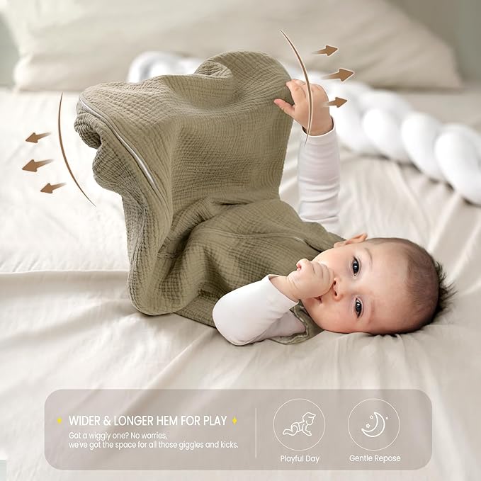 lulumoon Sleep Sack Muslin for Baby: Cotton Wearable Blanket for 15-24 Months - Image 3