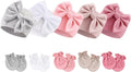 BQUBO Newborn Baby Girls Hats Mittens Set Hospital Hat Beanie Infant Bow Hats by DRESHOW
