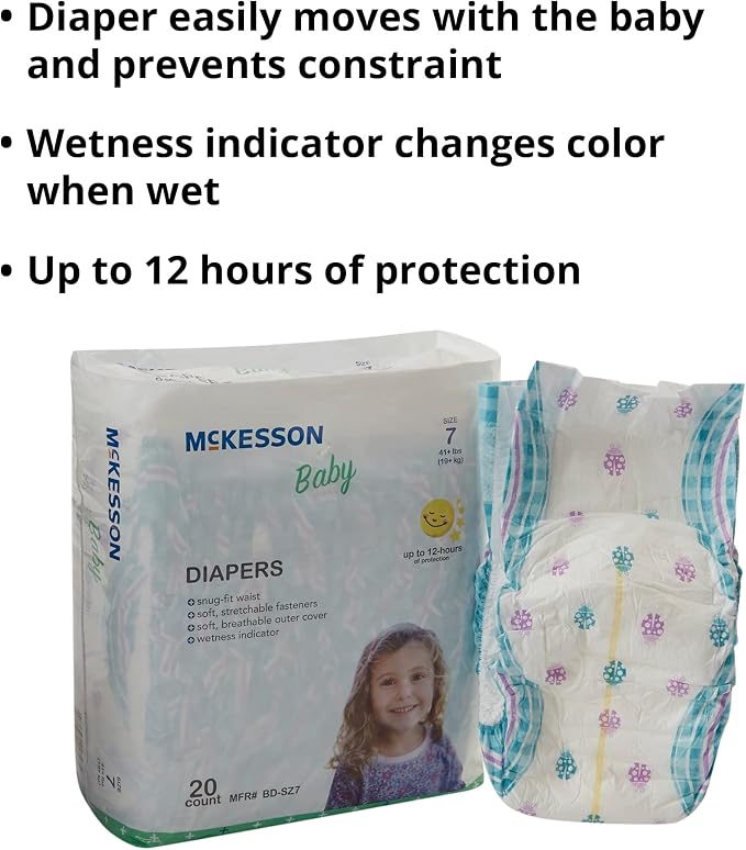 McKesson Baby Diaper Size 7, Over 41 lbs. BD-SZ7, 20 Ct - Image 4