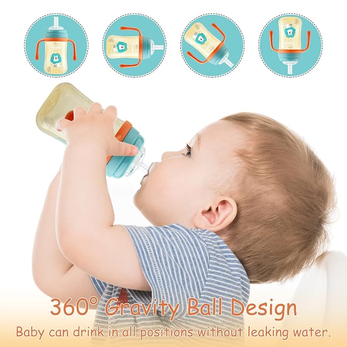 Qshare Sippy Cups for Toddlers, Weighted Straw Learner Cup - Image 4