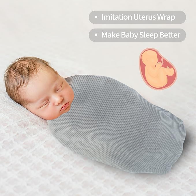 Jersey Swaddle Blanket, Ultra Soft Stretchy Receiving Blanket, Newborn Swaddle - Image 6