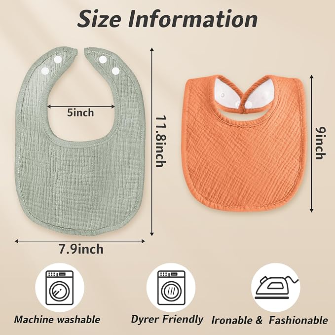 Muslin Baby Bibs Cotton Baby Drool Bandana Bibs - Image 9