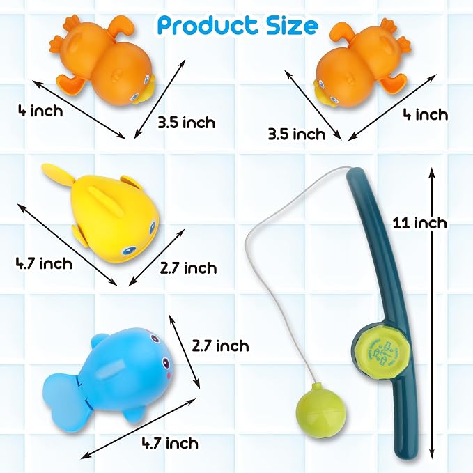 Dwi Dowellin Bath Toys for Toddlers, Magnetic Fishing Games Kids Bathtub Toys - Image 7