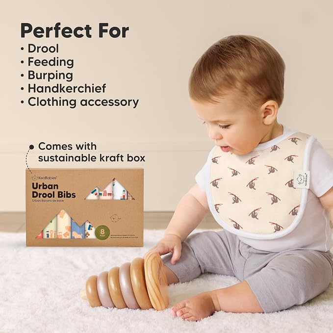 8-Pack Organic Baby Bibs for Boys, Girls - Image 7