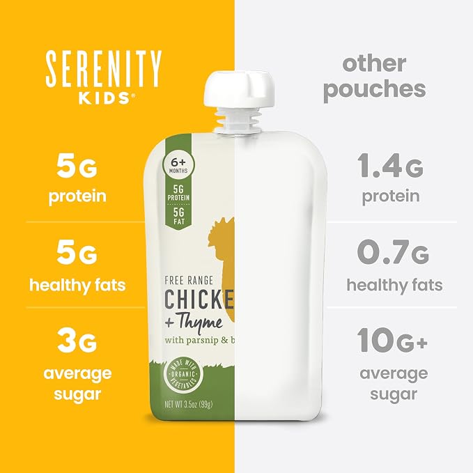 Serenity Kids 6+ Months Baby Food Pouches Chicken & Thyme Puree - Image 7