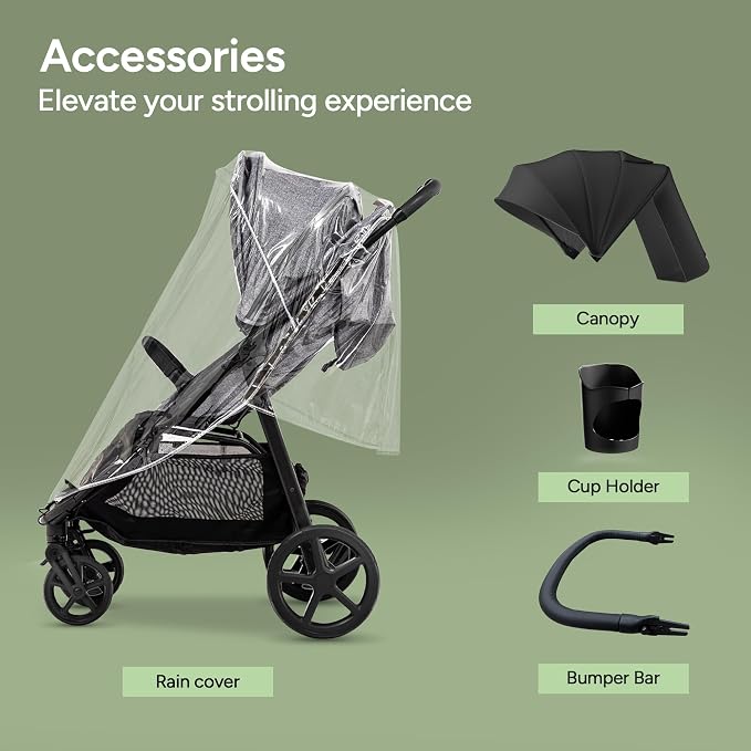 Mompush Nova Baby Stroller for Toddler, Infant & Newborn | Spacious Seat & - Image 9