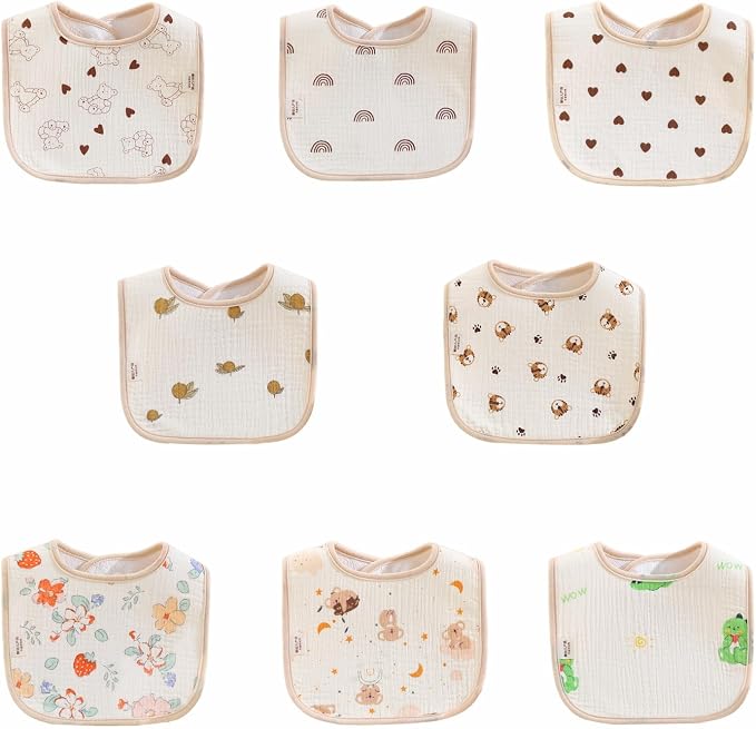 Baby Bandana Bibs, 6 Pack Waterproof Toddler Bib, Soft Cotton Absorbent Baby by Unknown