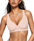 OEAK Womens Deep V Bras Wireless Comfortable Bra Supportive No Underwire Bras by OEAK
