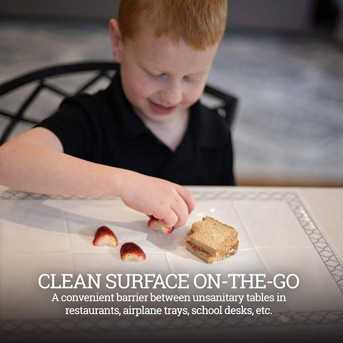 White Disposable Placemats for Baby, Adults - Image 2