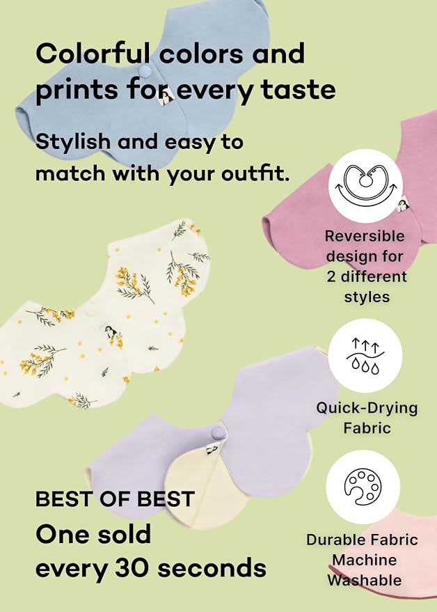 Konny Baby Bibs Set, 360 ​​° Rotate, Soft and Absorbent Bandana Drooling - Image 2