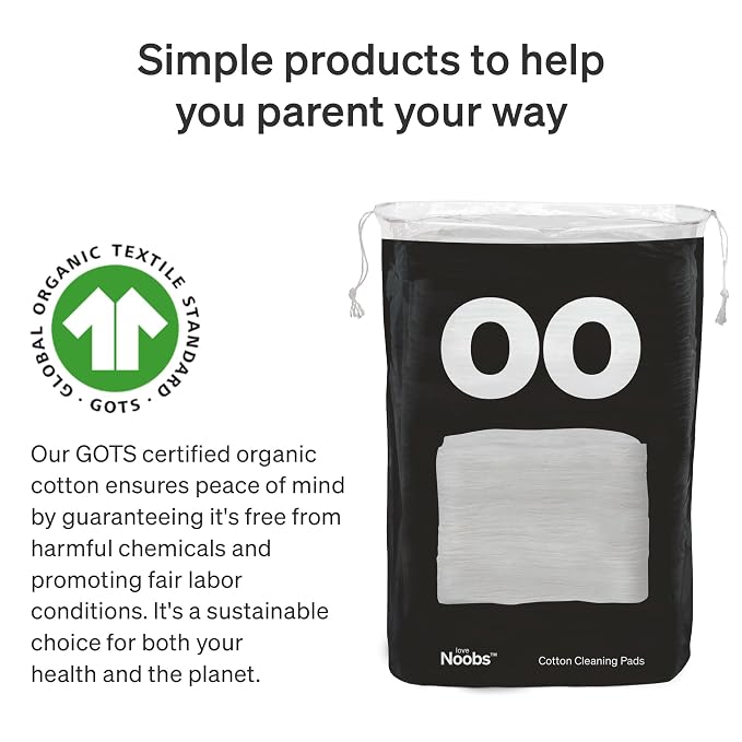 Baby Cotton Pads for Diaper Change by LoveNoobs, Ultra Soft 100% Organic Extra - Image 2