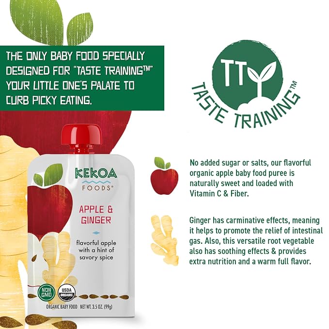 Kekoa Foods Apple & Ginger Baby Food Purée | 100% USDA Certified-Organic - Image 4