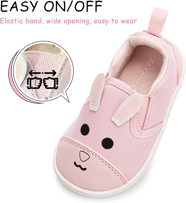 SKYWHEEL Toddler Slip On Shoes Wide Toe Box Barefoot Casual Canvas Walking - Image 2